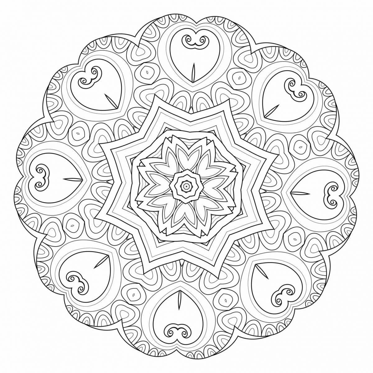 Shining love mandala coloring book