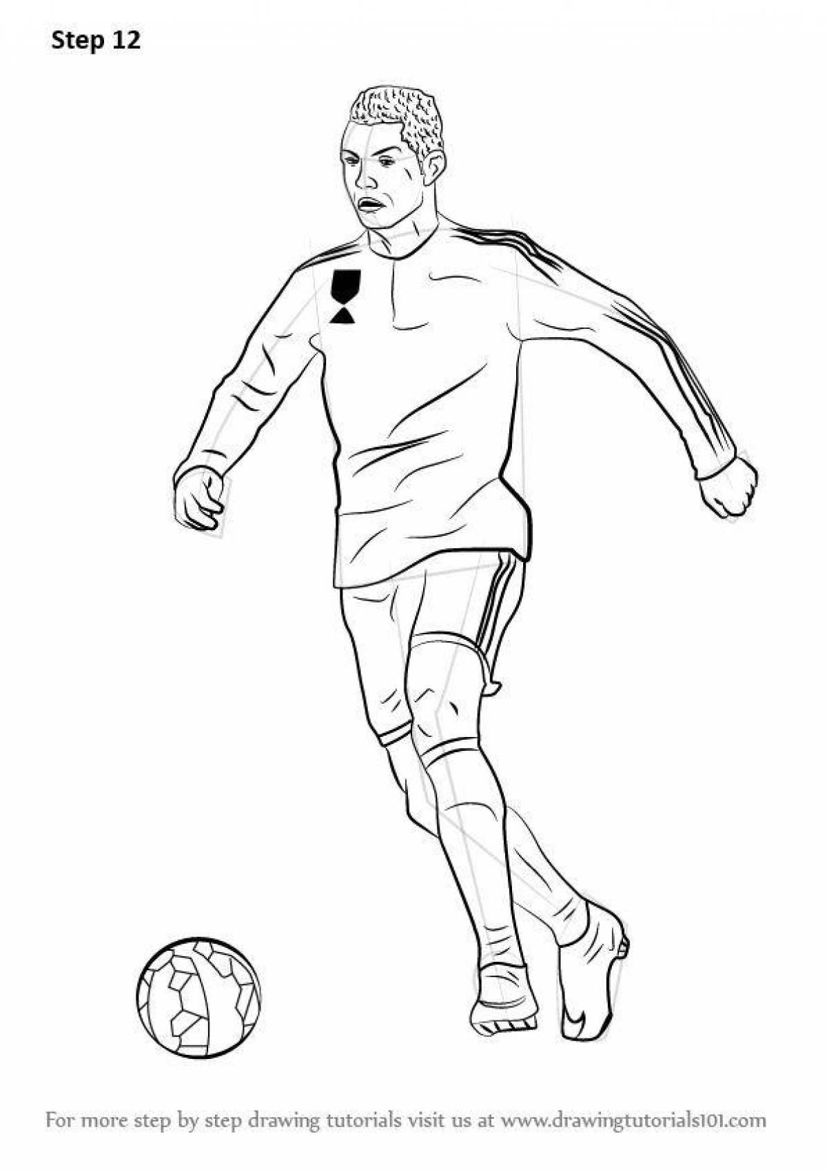 Ronaldo shining football coloring page