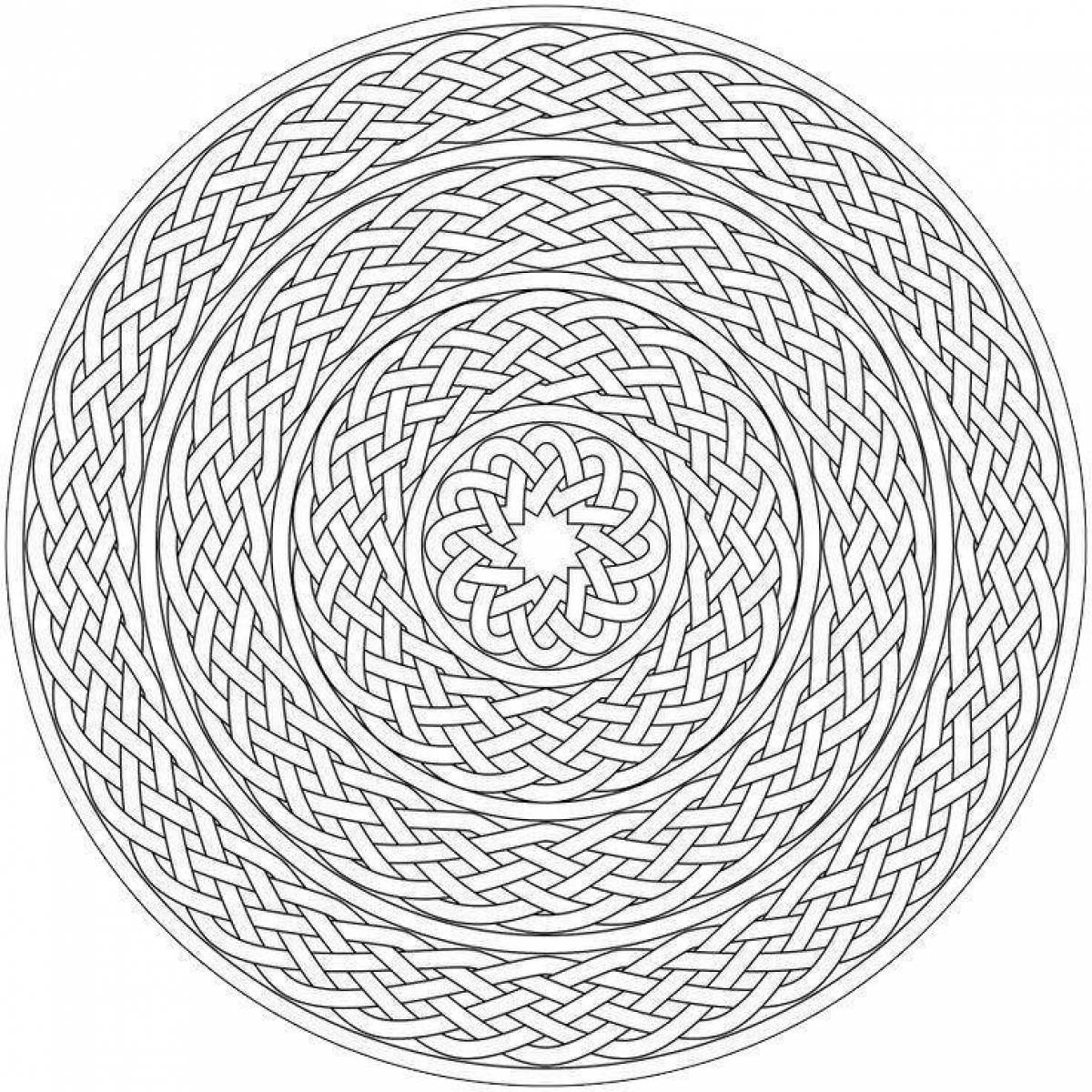 Coloring page with a tempting circular pattern