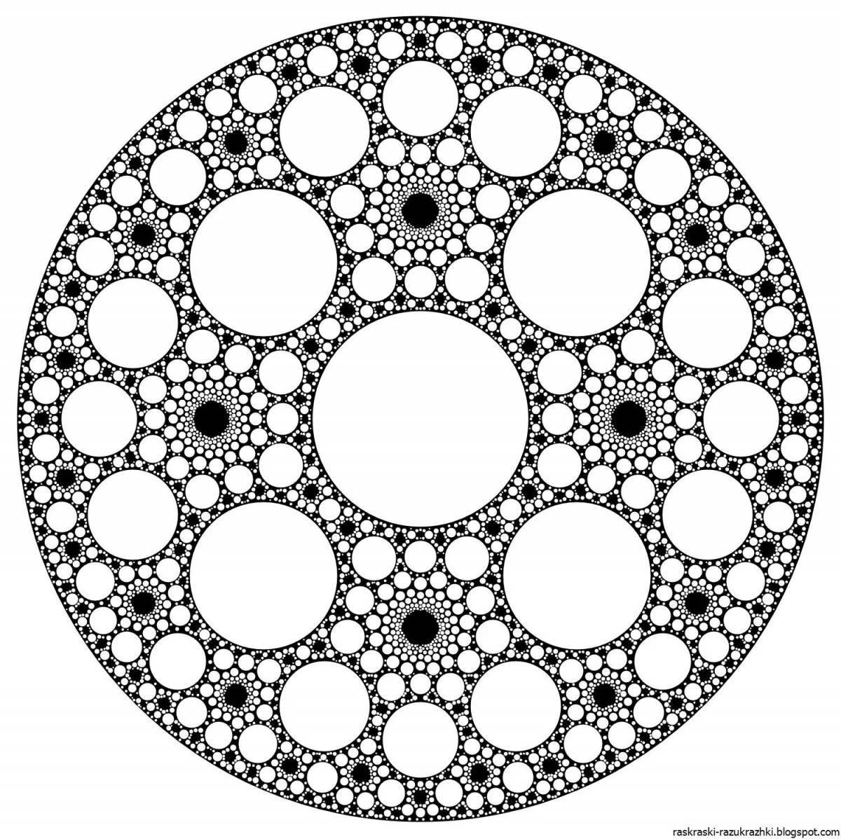 Coloring page with attractive circular pattern