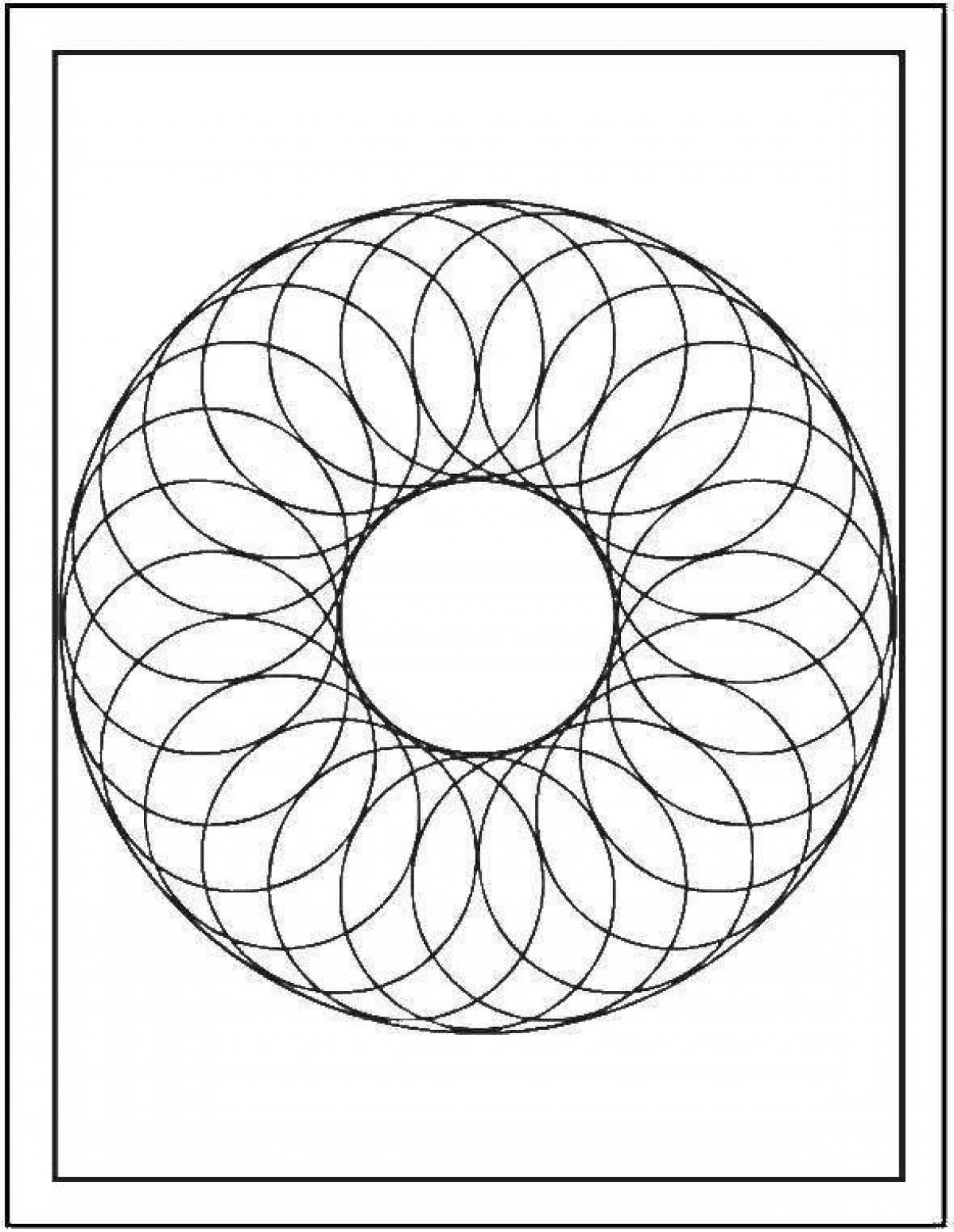 Coloring page bold circular pattern