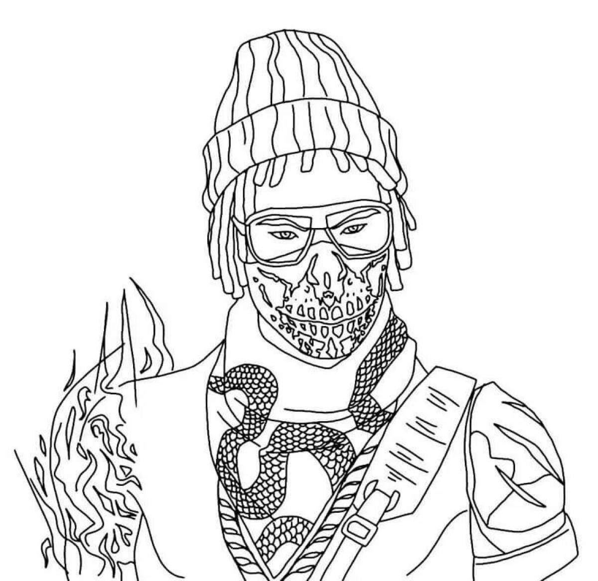Tempting free fire coloring page