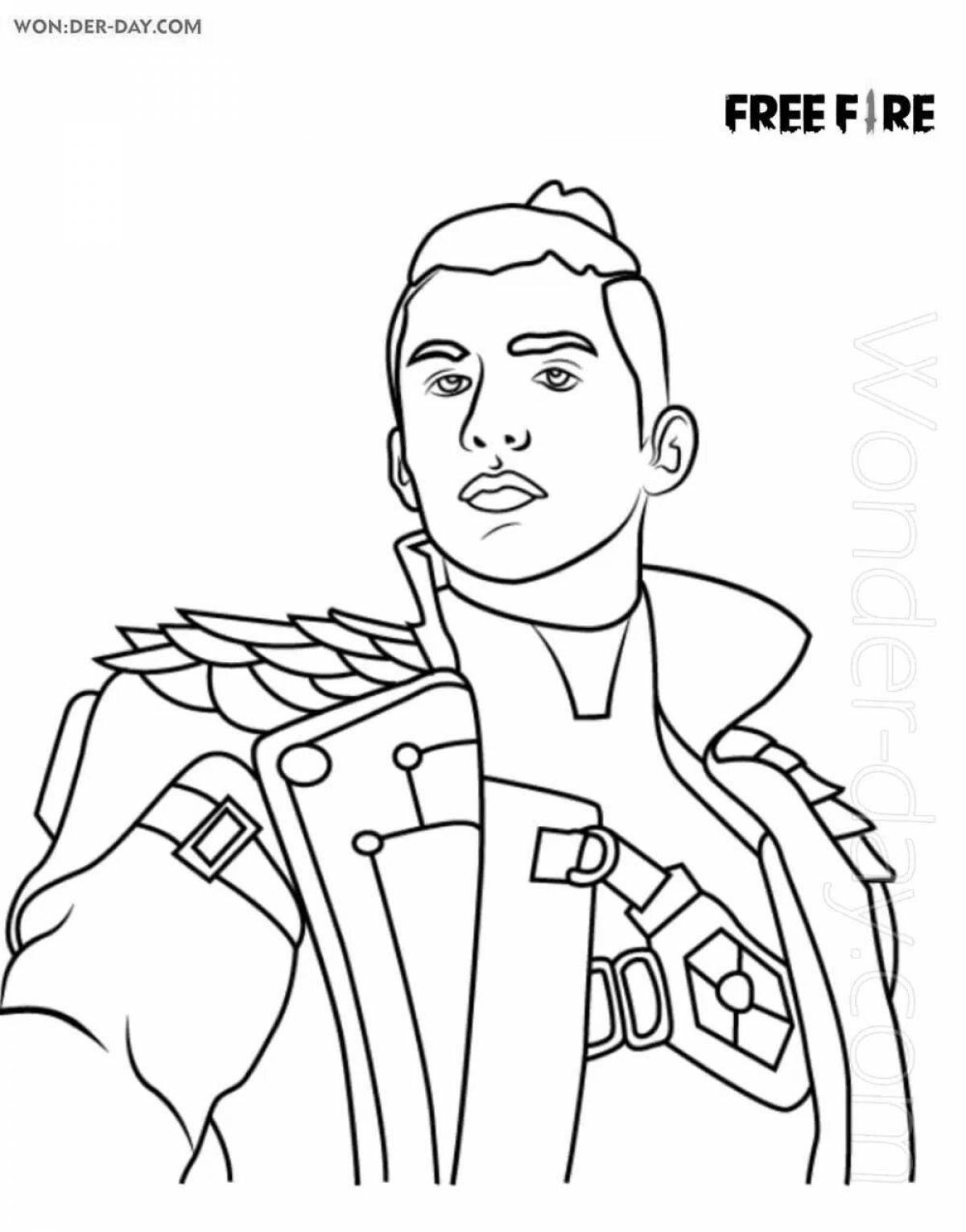Amazing free fire coloring page