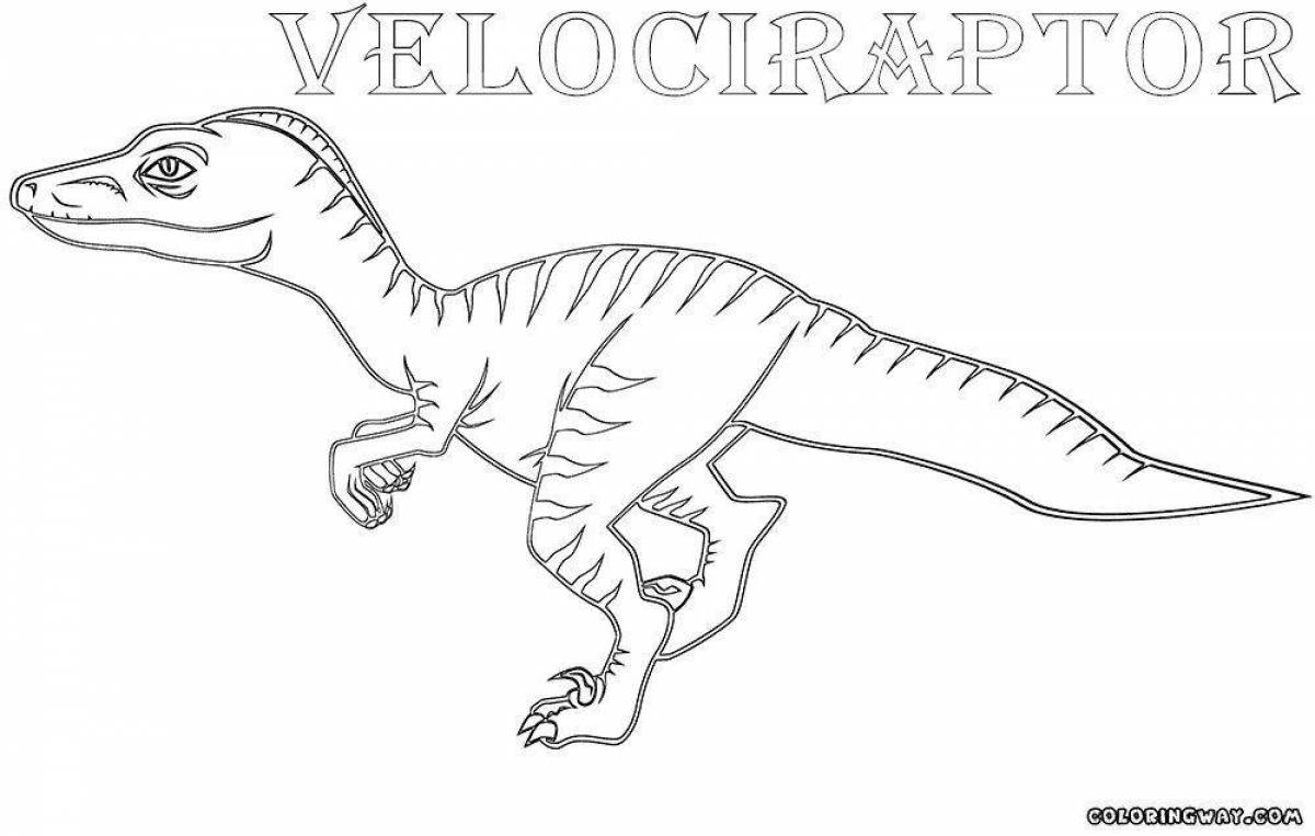 Яркая раскраска velociraptor blue