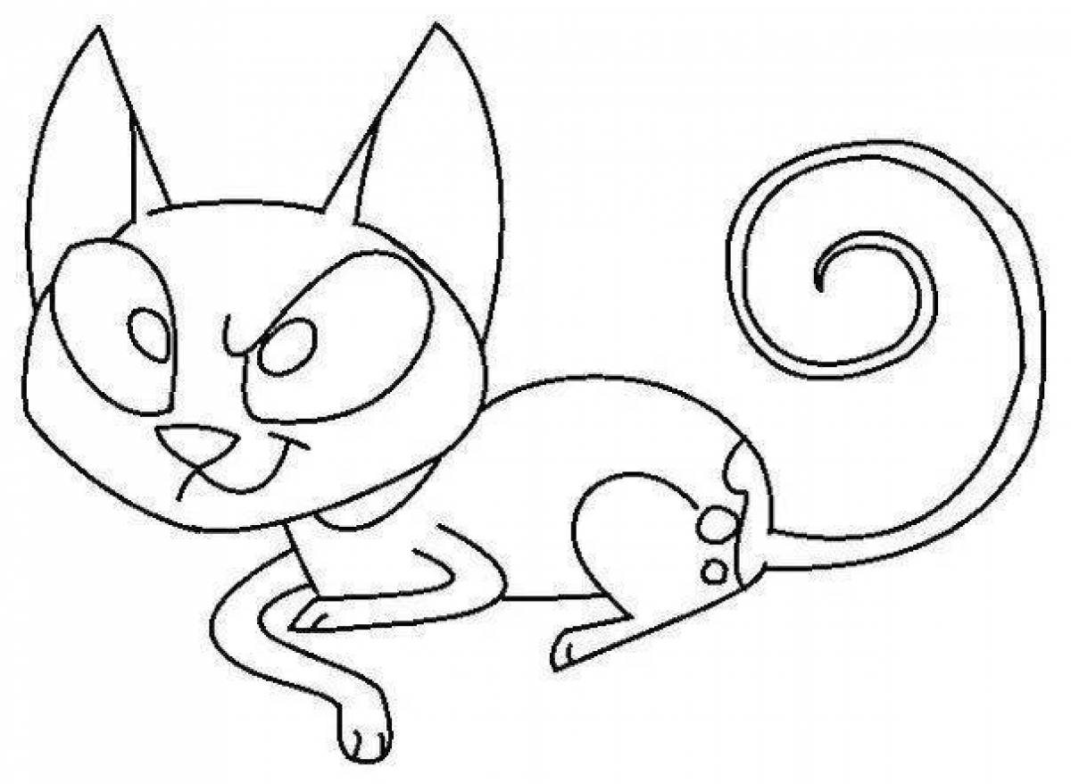 Mr cat colorful coloring page
