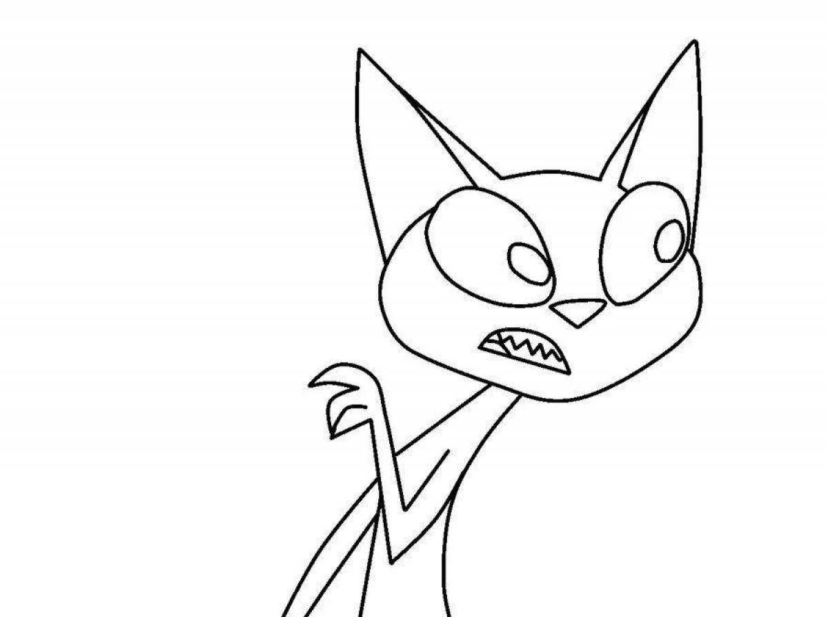 Coloring page funny mr cat