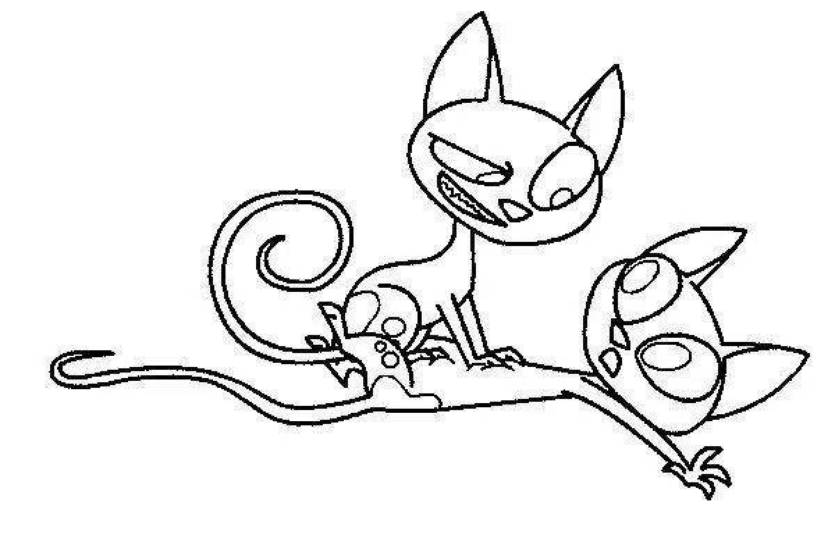 Cute mr cat coloring page