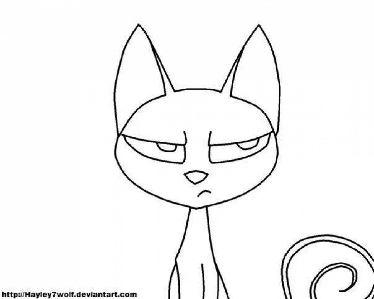 Coloring page adorable mr cat