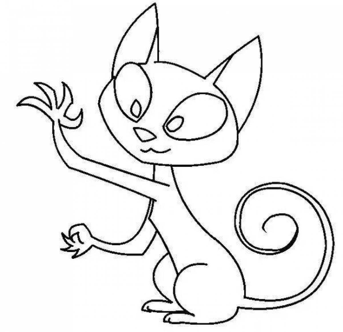 Attractive mr cat coloring page