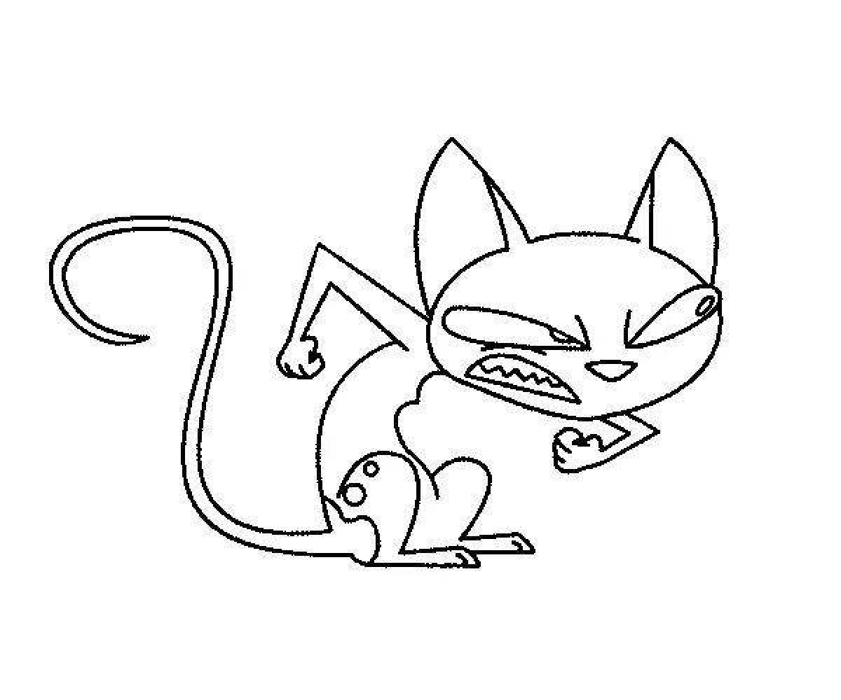 Coloring page of outgoing mr cat