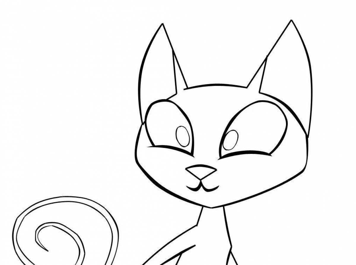 Coloring page energetic mr cat