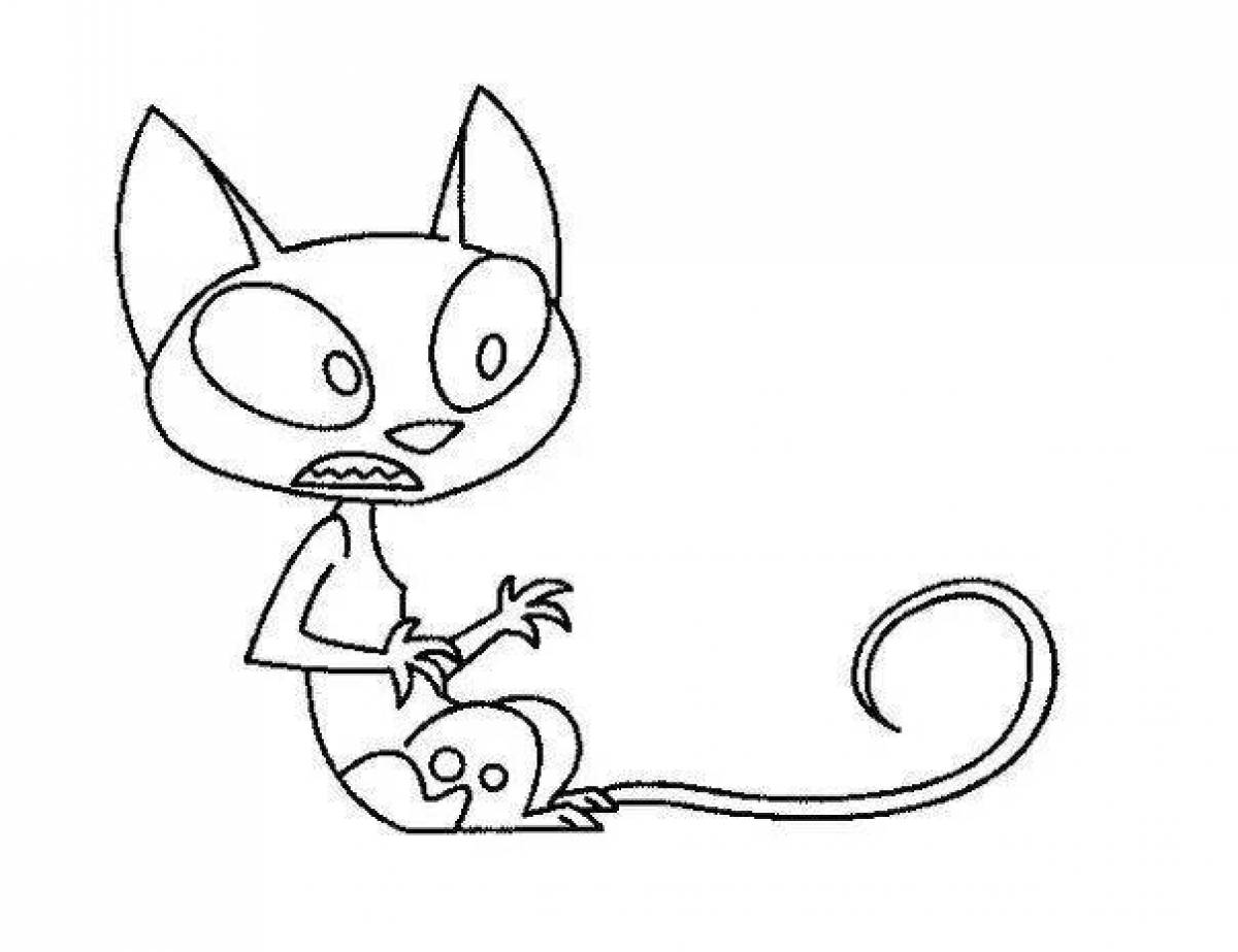 Coloring page witty mr cat