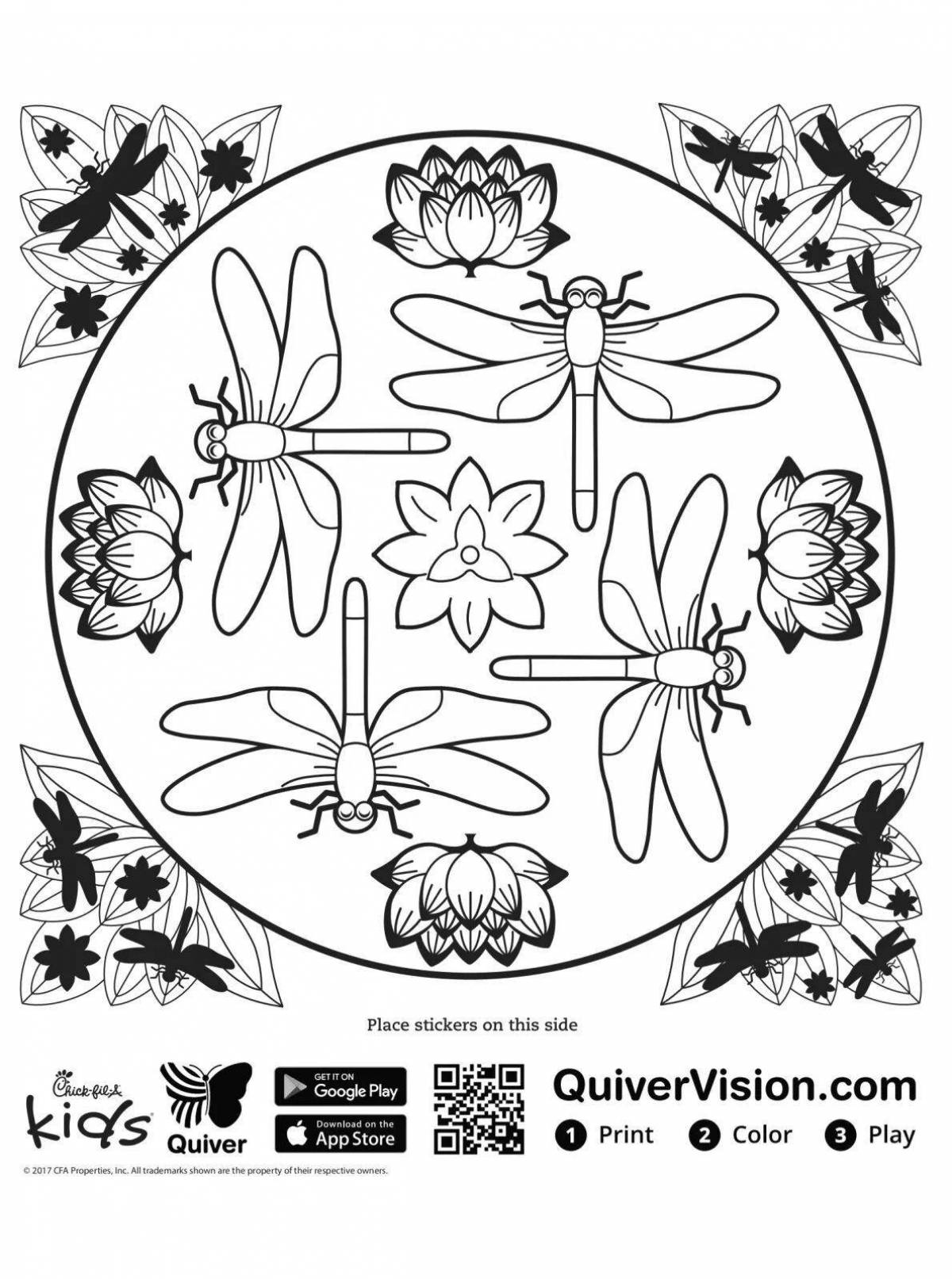 Colorful quivervision coloring page