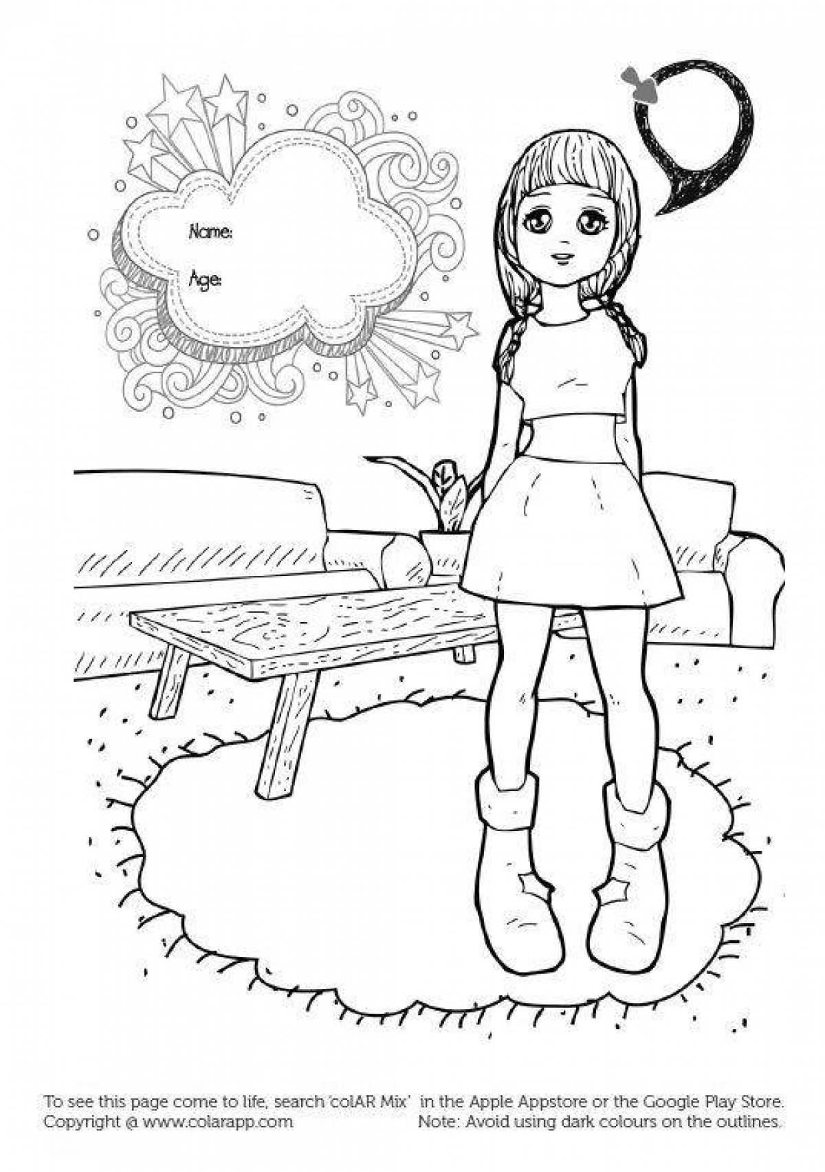 Joyful quivervision coloring page