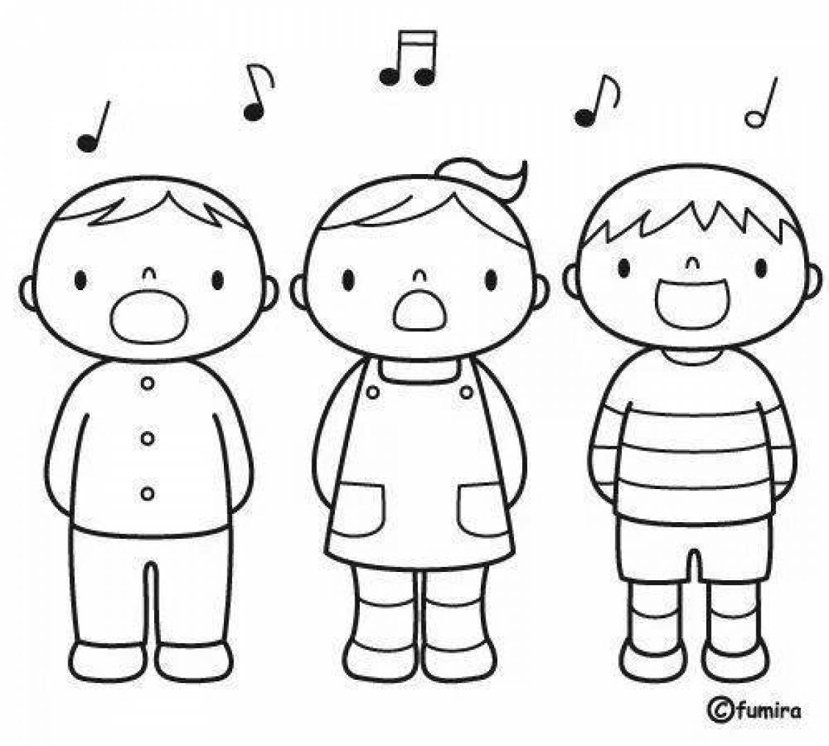 Singing cheerful children
