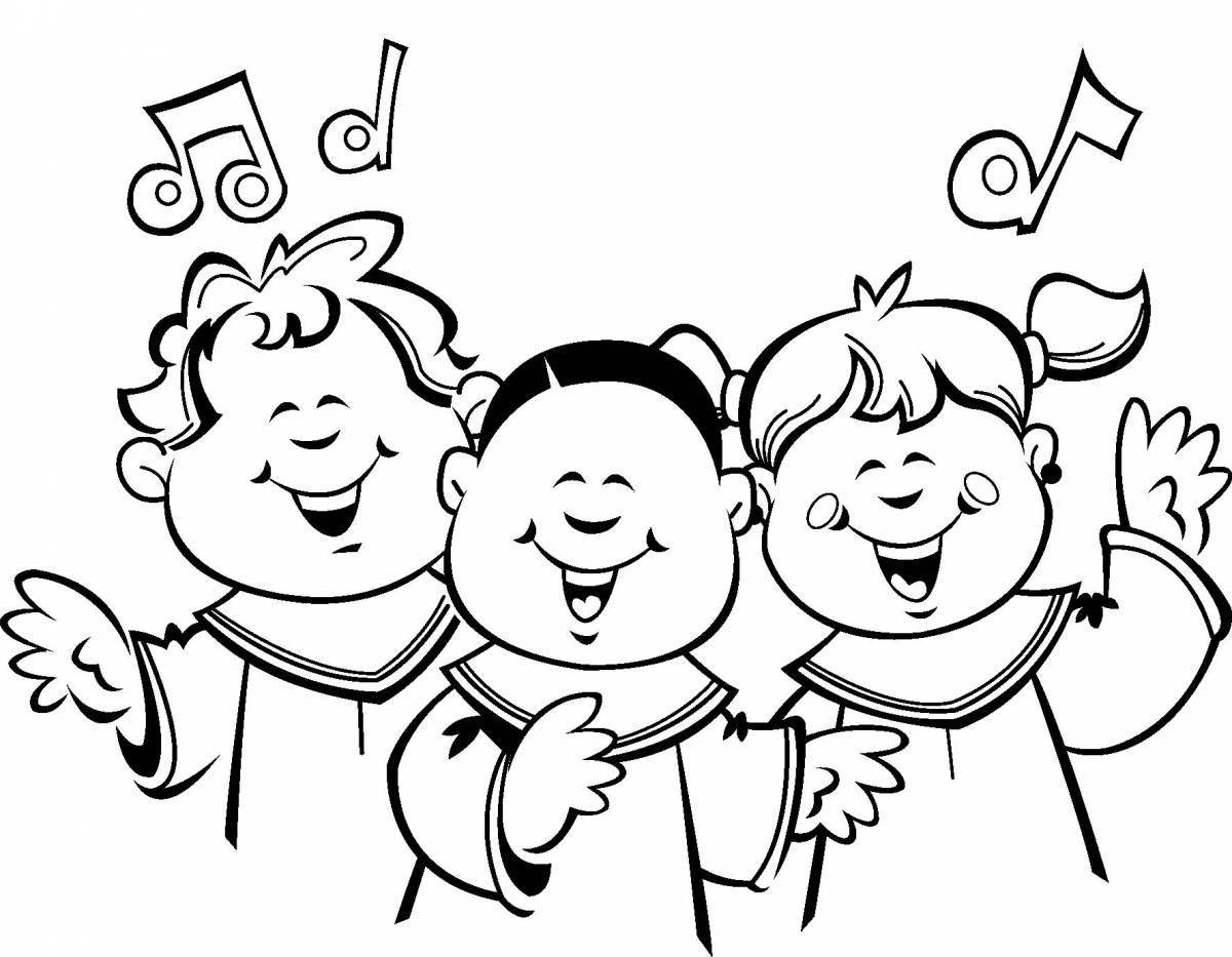 Энергичные дети поют