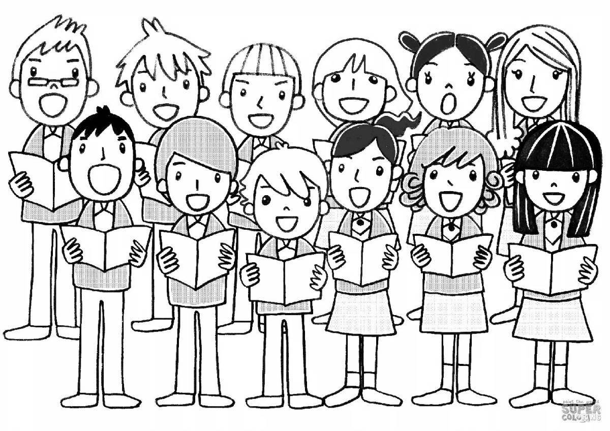 Children's passionate singing