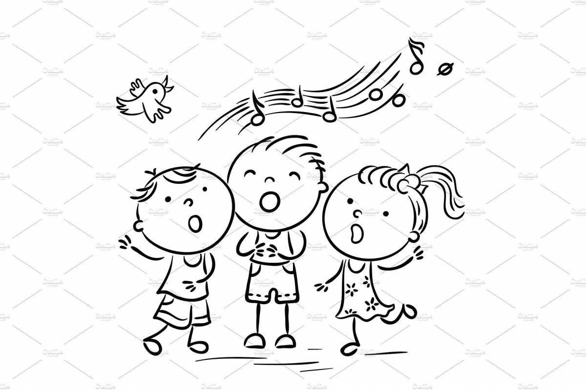 Children singing merrily