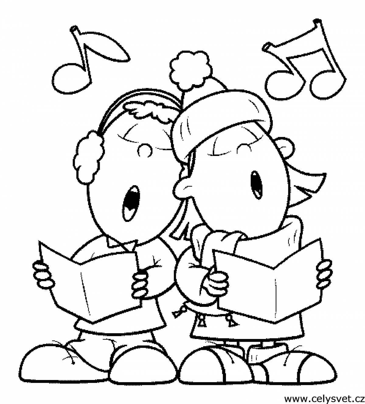 Cheerful children sing