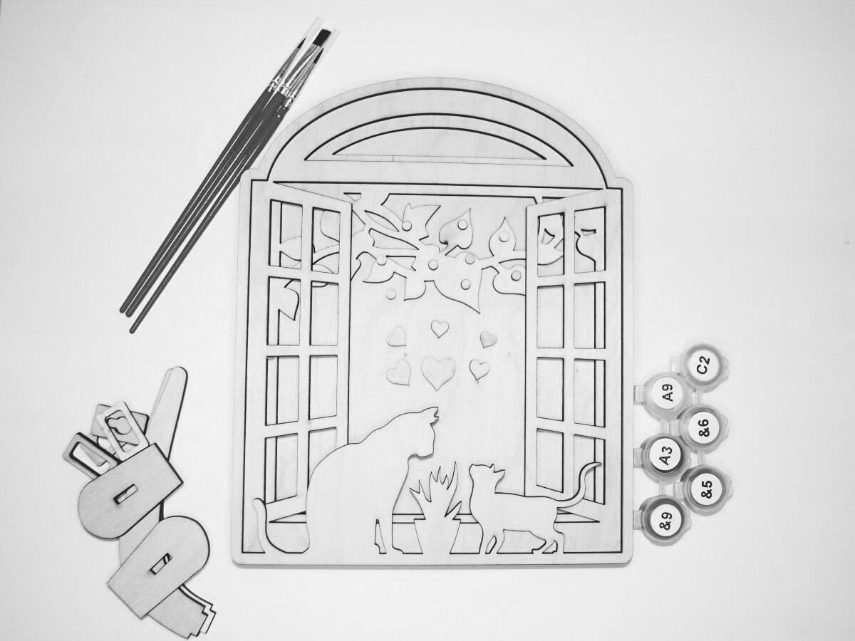 Attractive wooden constructor coloring page