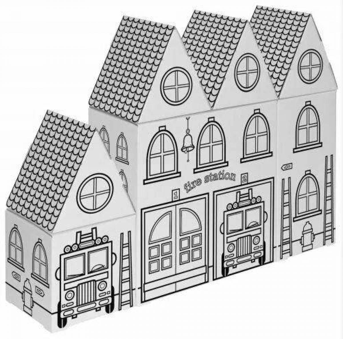 Coloring book charming wooden constructor