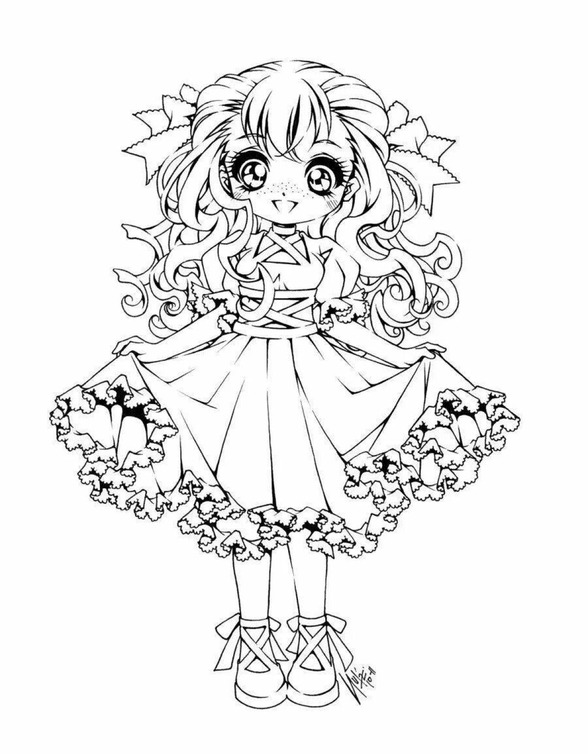 Wonderful anime cute coloring pages