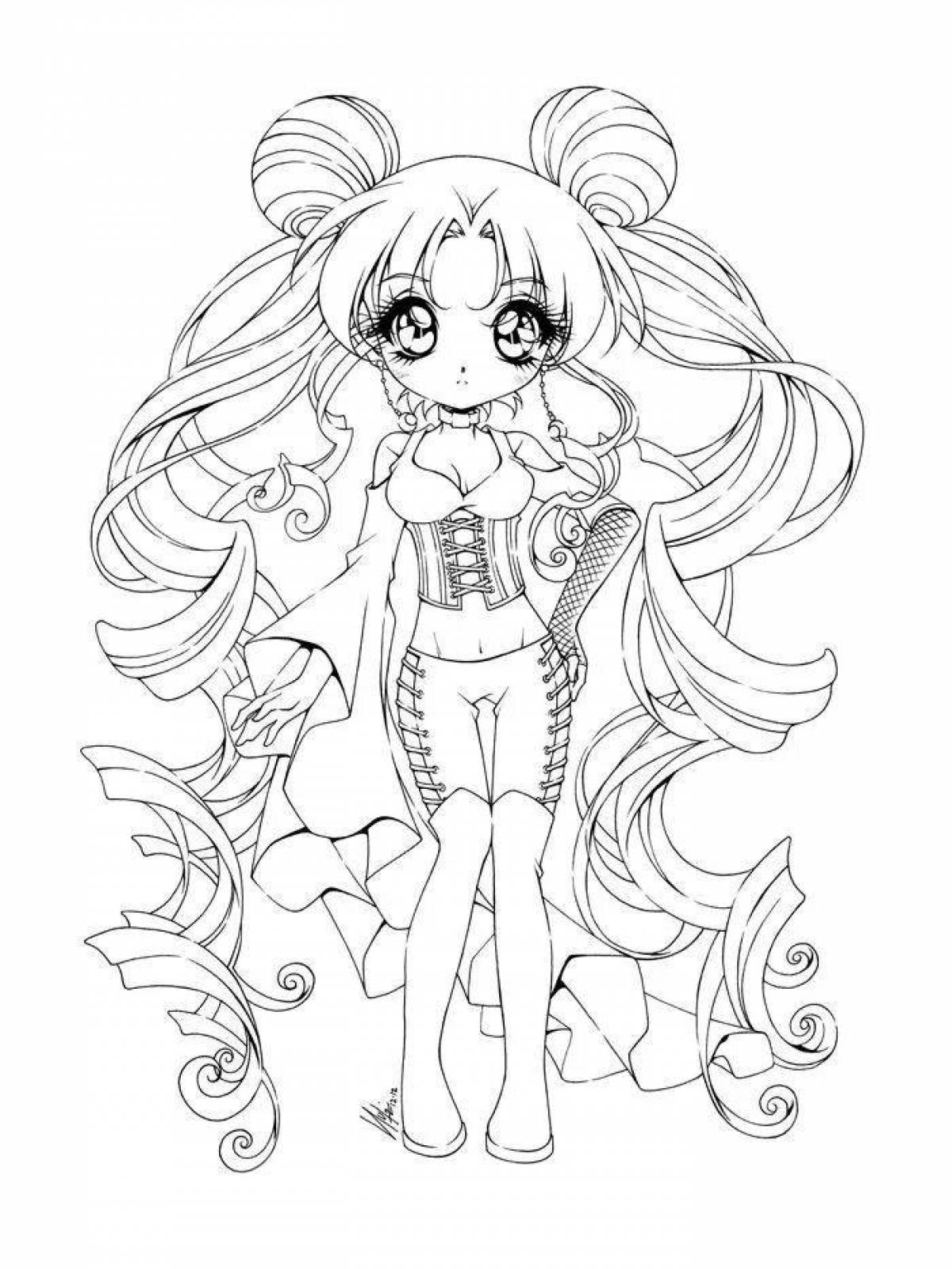Awesome anime cute coloring pages
