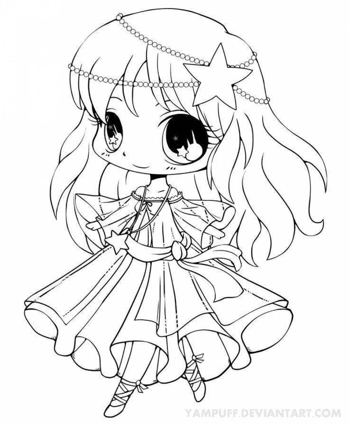 Beautiful anime cuties coloring pages