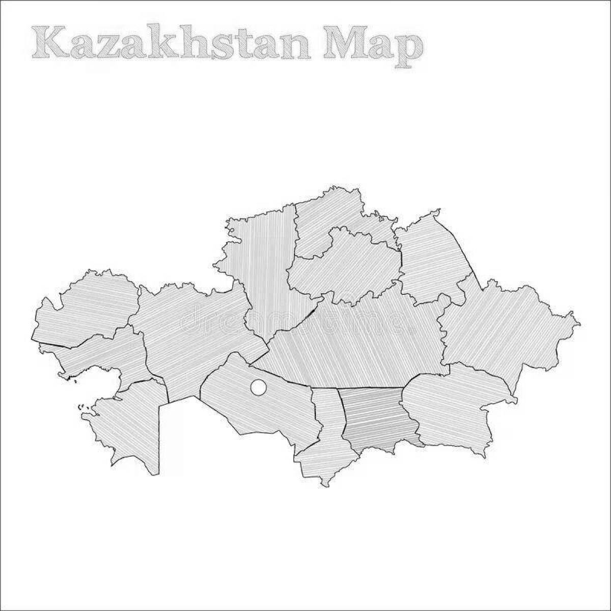 Intricate maps of kazakhstan coloring book