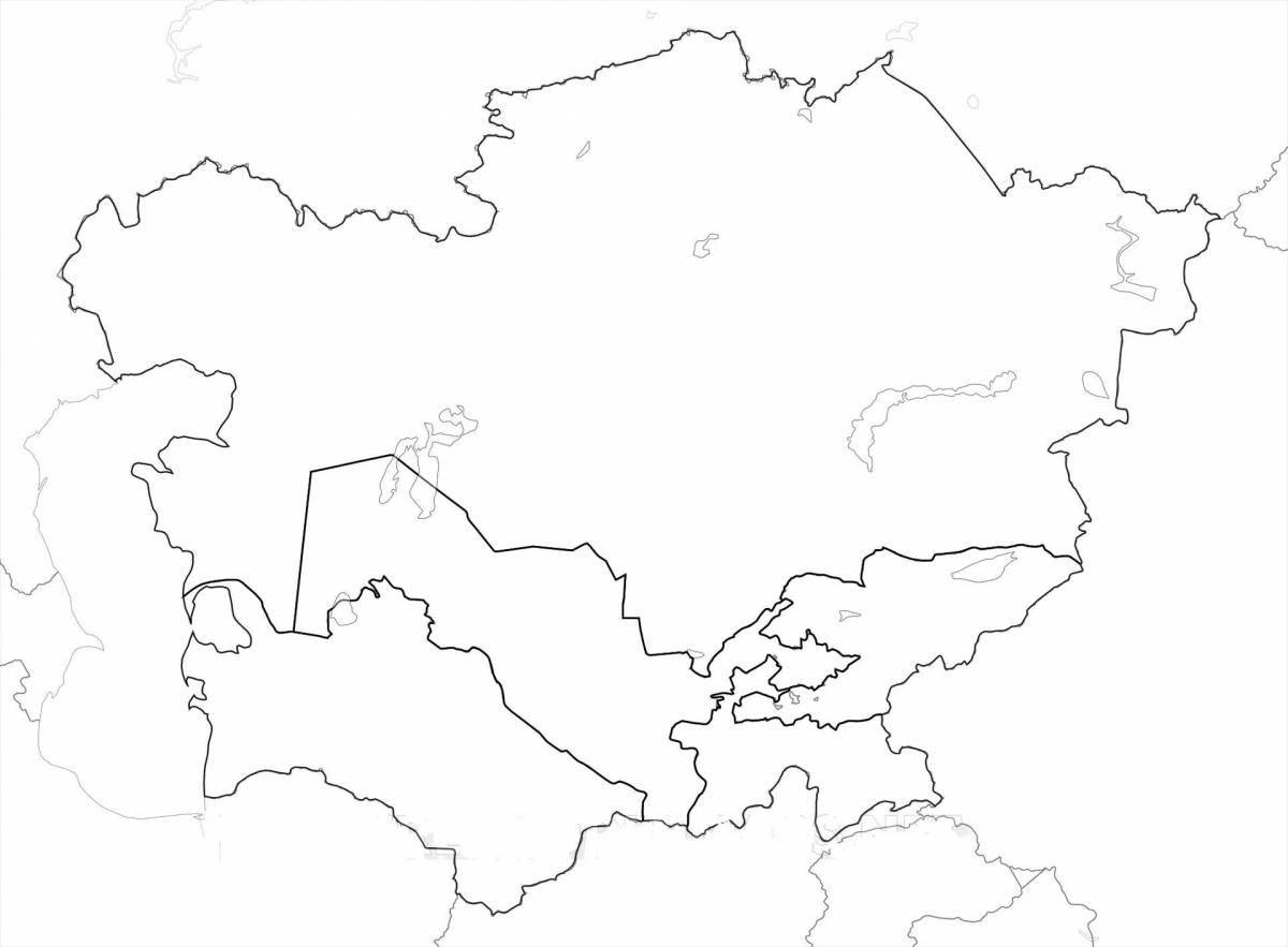 Раскраска впечатляющие карты казахстана