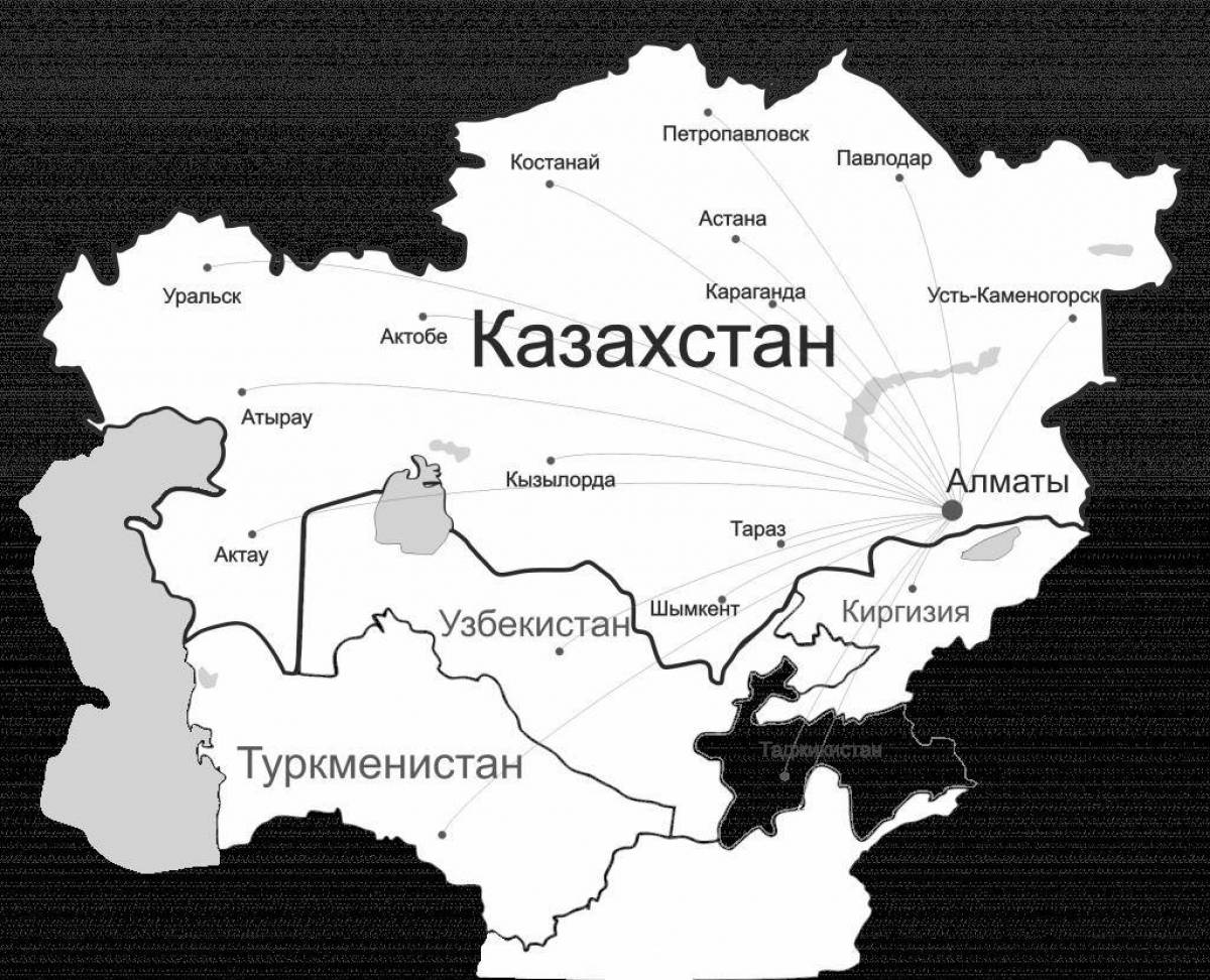 Раскраска удивительные карты казахстана