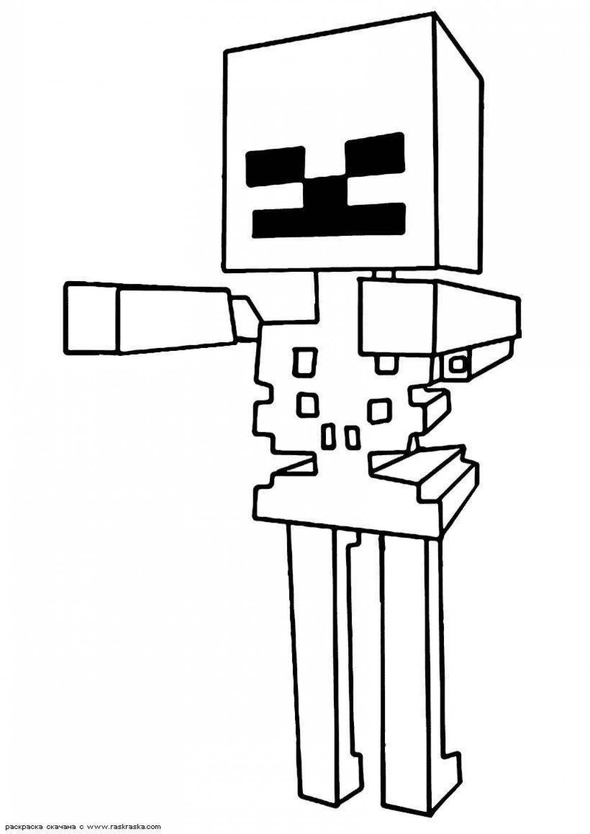Bright minecraft mobs coloring book