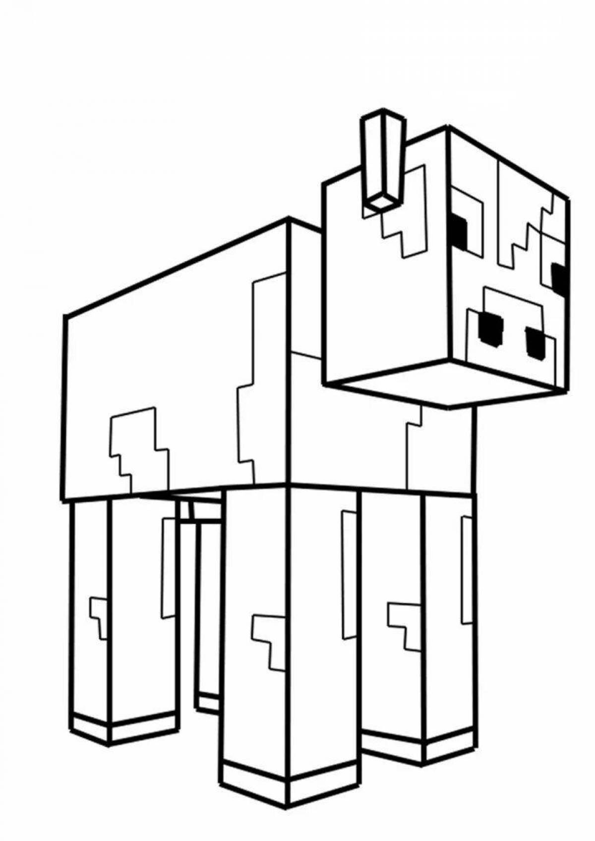 Minecraft mobs fun coloring page