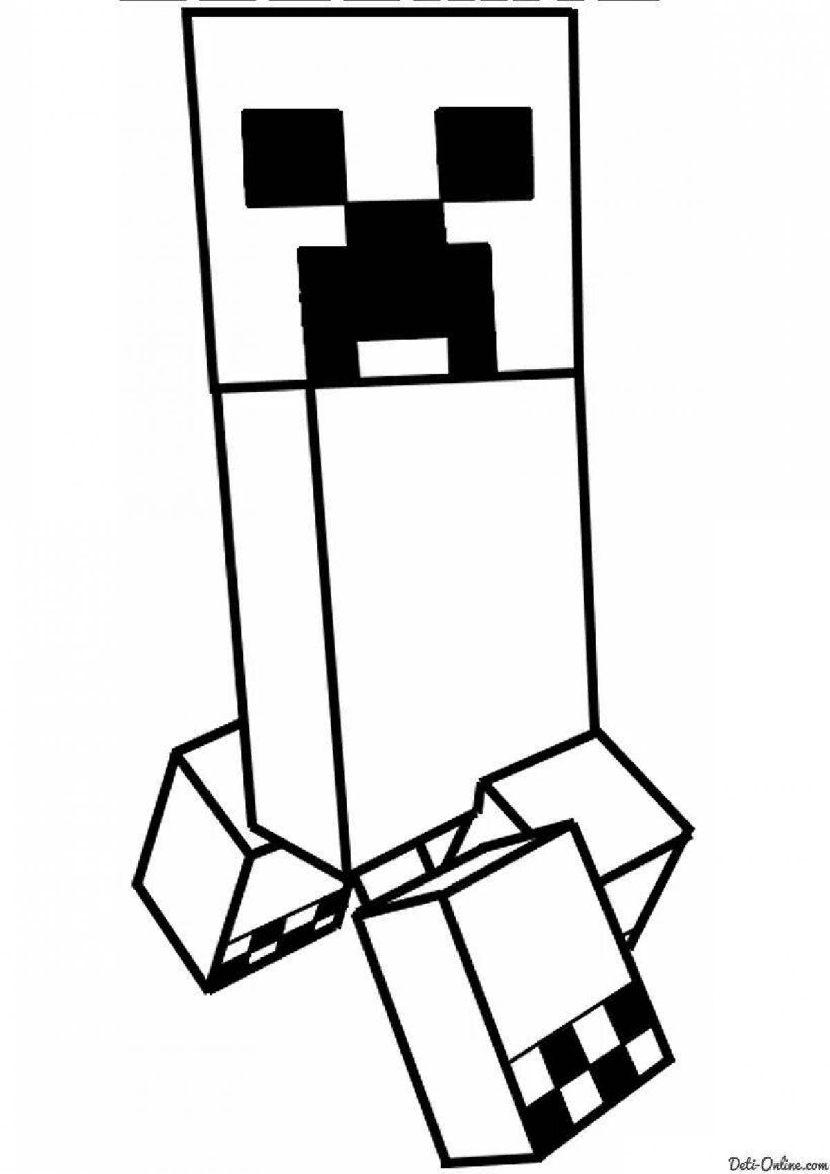 Minecraft happy mobs coloring page