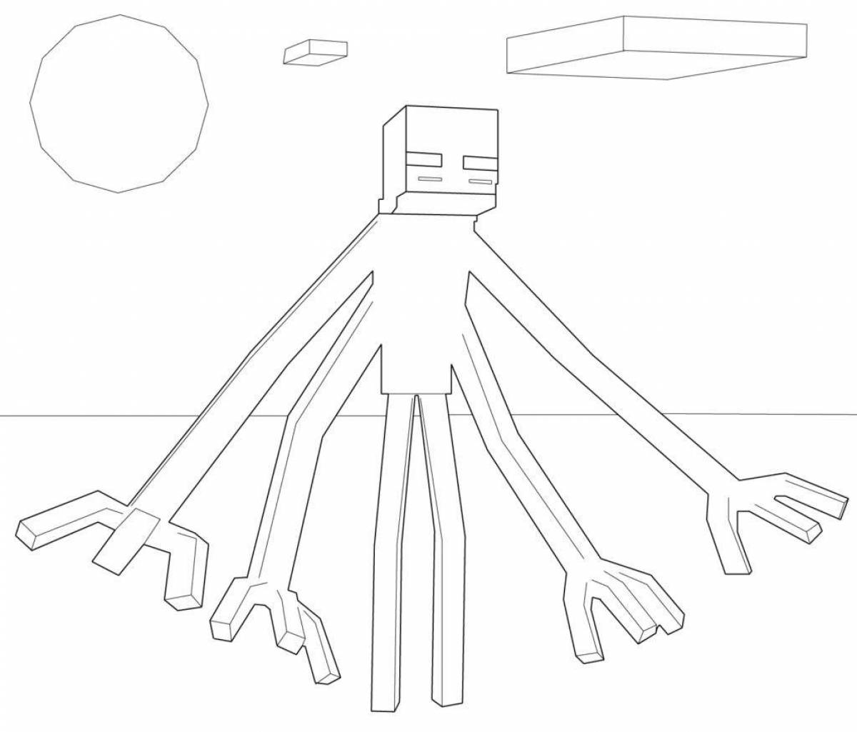 Exciting minecraft mobs coloring page