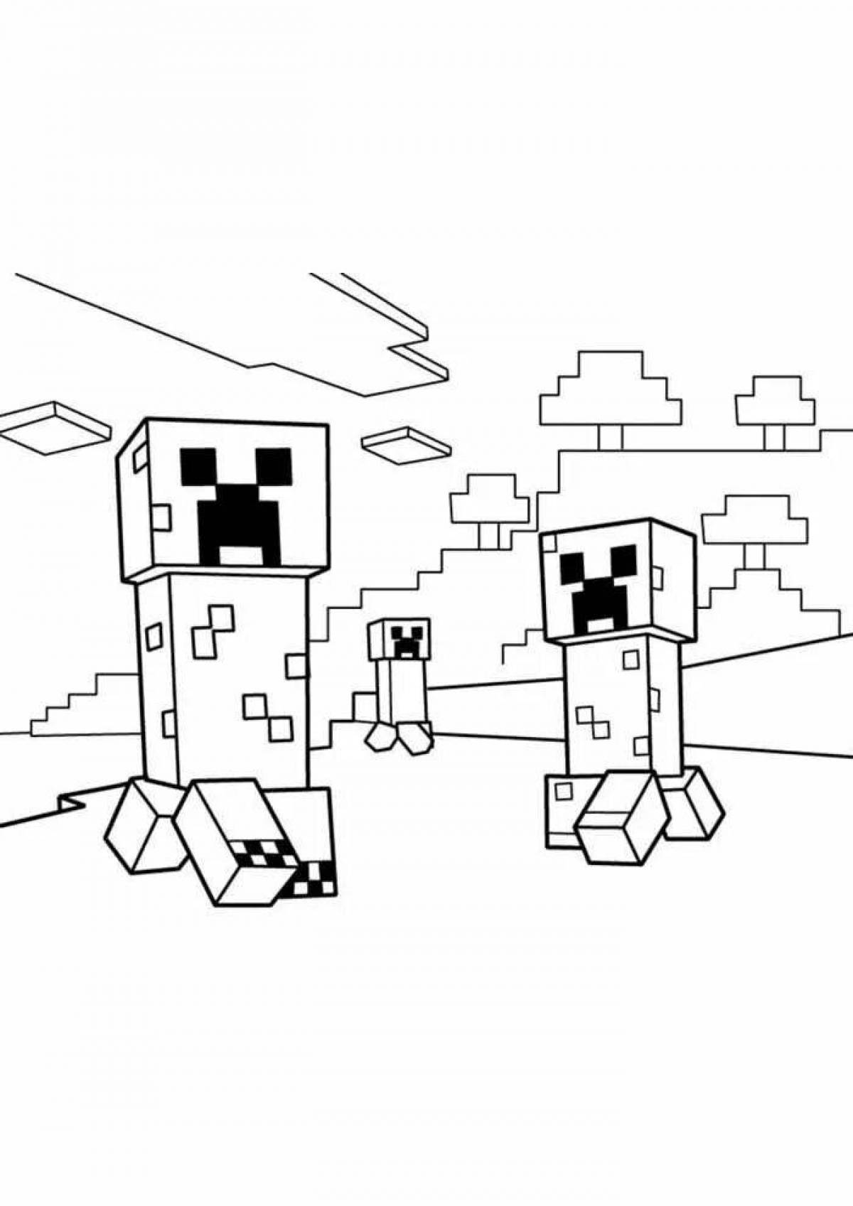 Awesome minecraft mobs coloring pages
