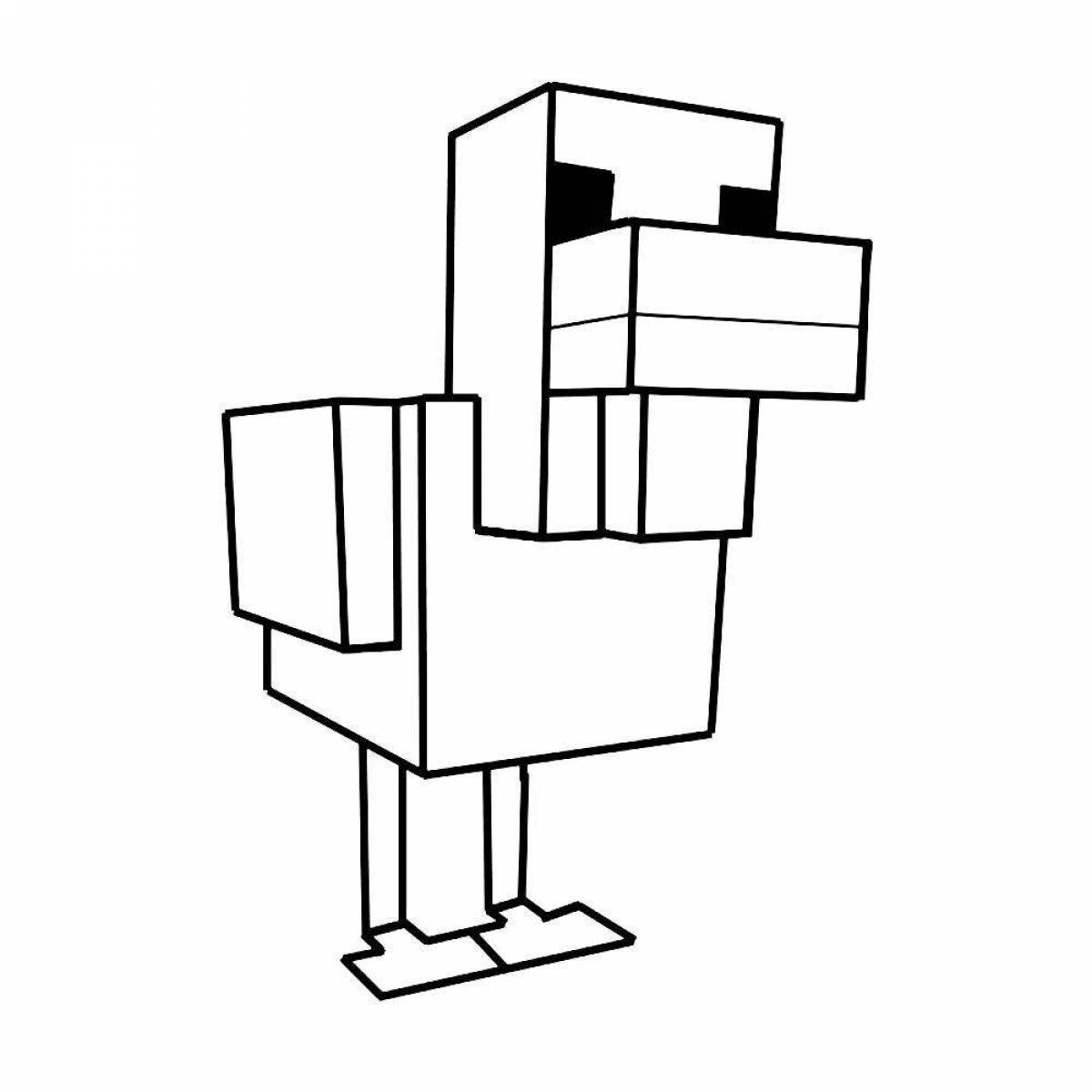 Cute minecraft mobs coloring page