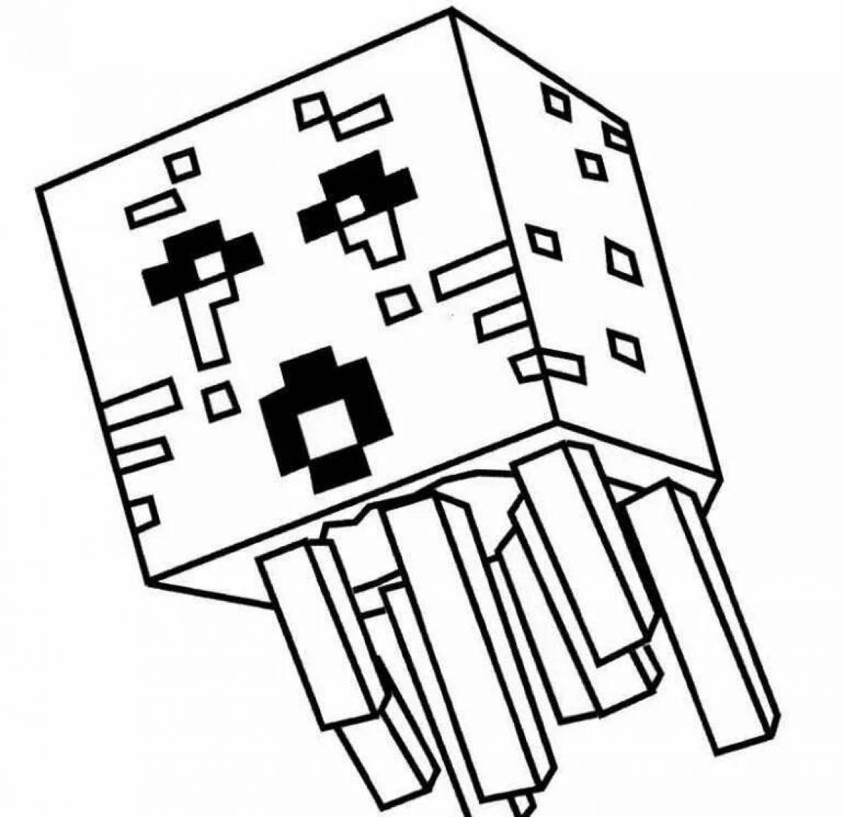 Minecraft mobs live coloring page