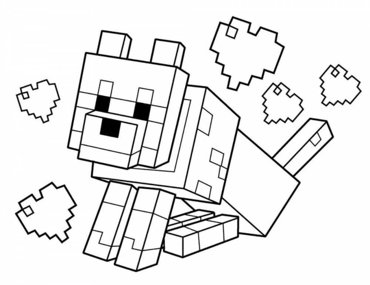 Colorful minecraft mobs coloring book
