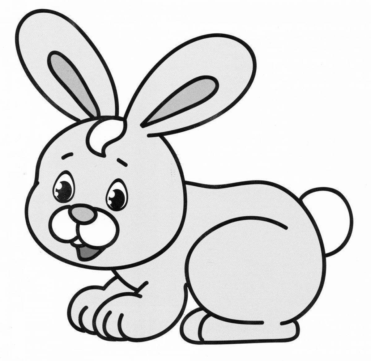 Colorful rabbit coloring book