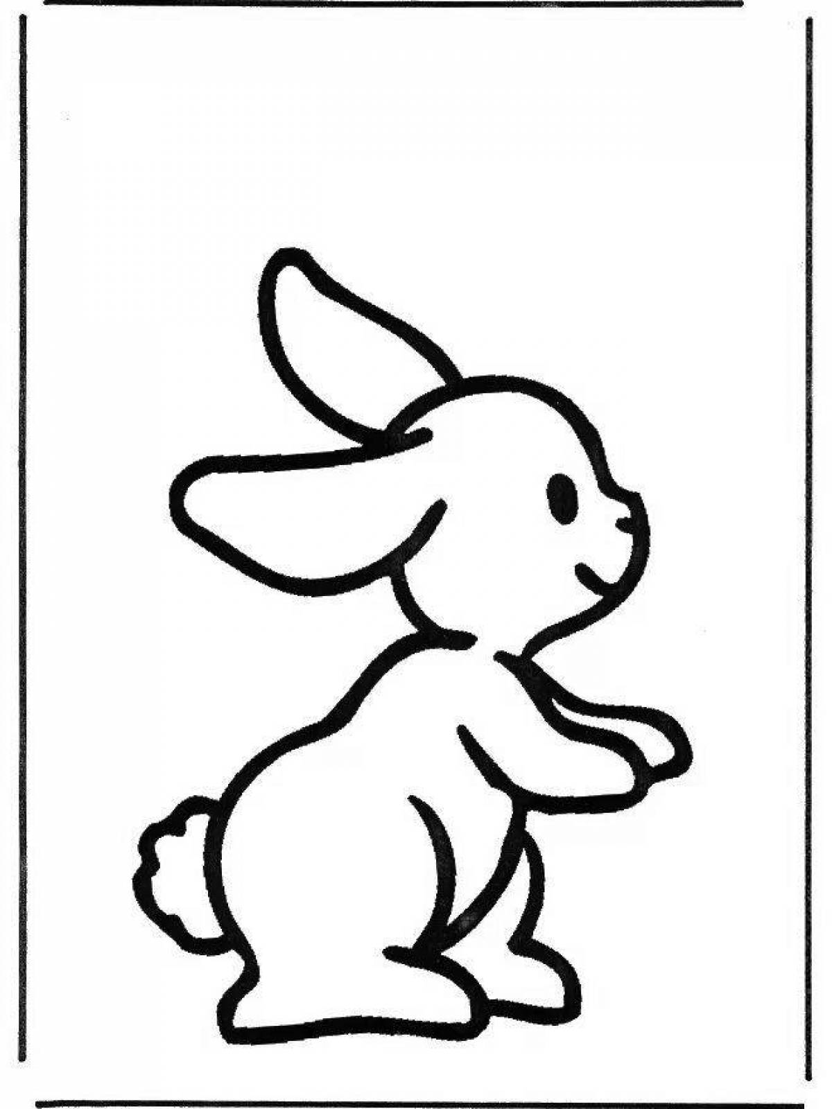 Пушистый кролик-раскраска