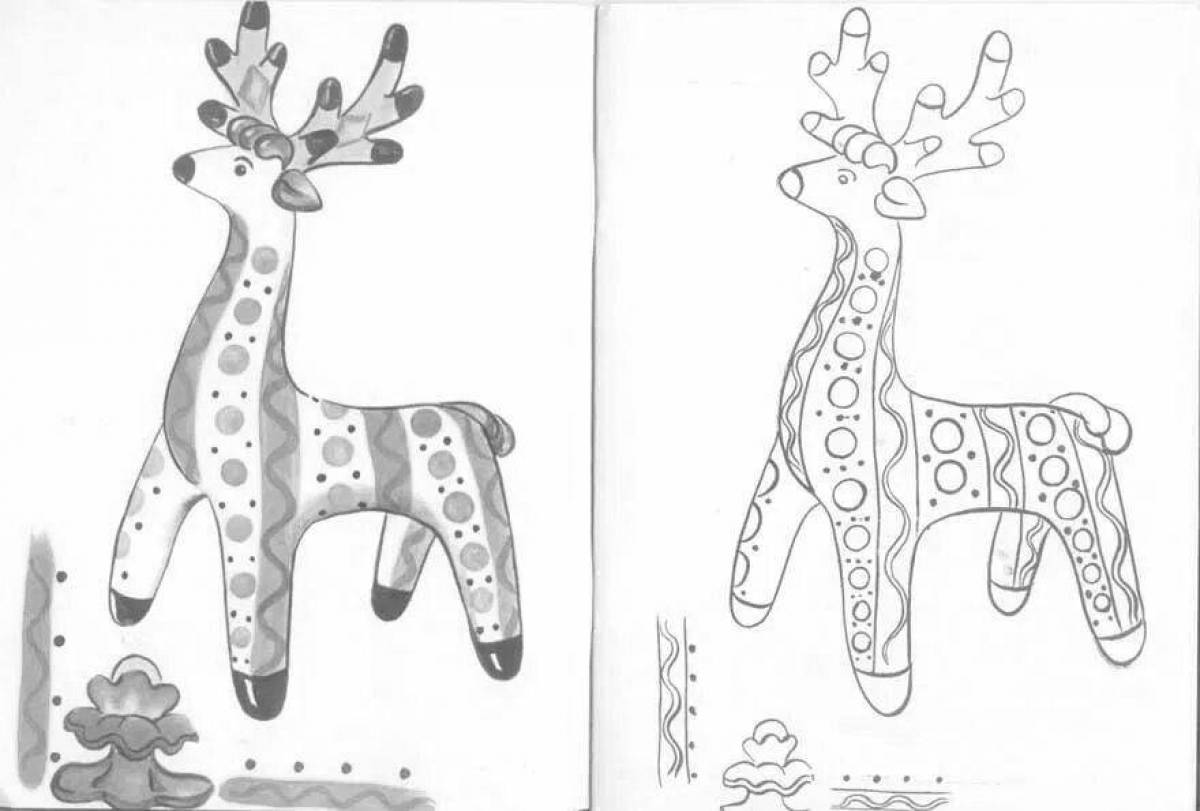 Great Filimonovsky deer coloring book