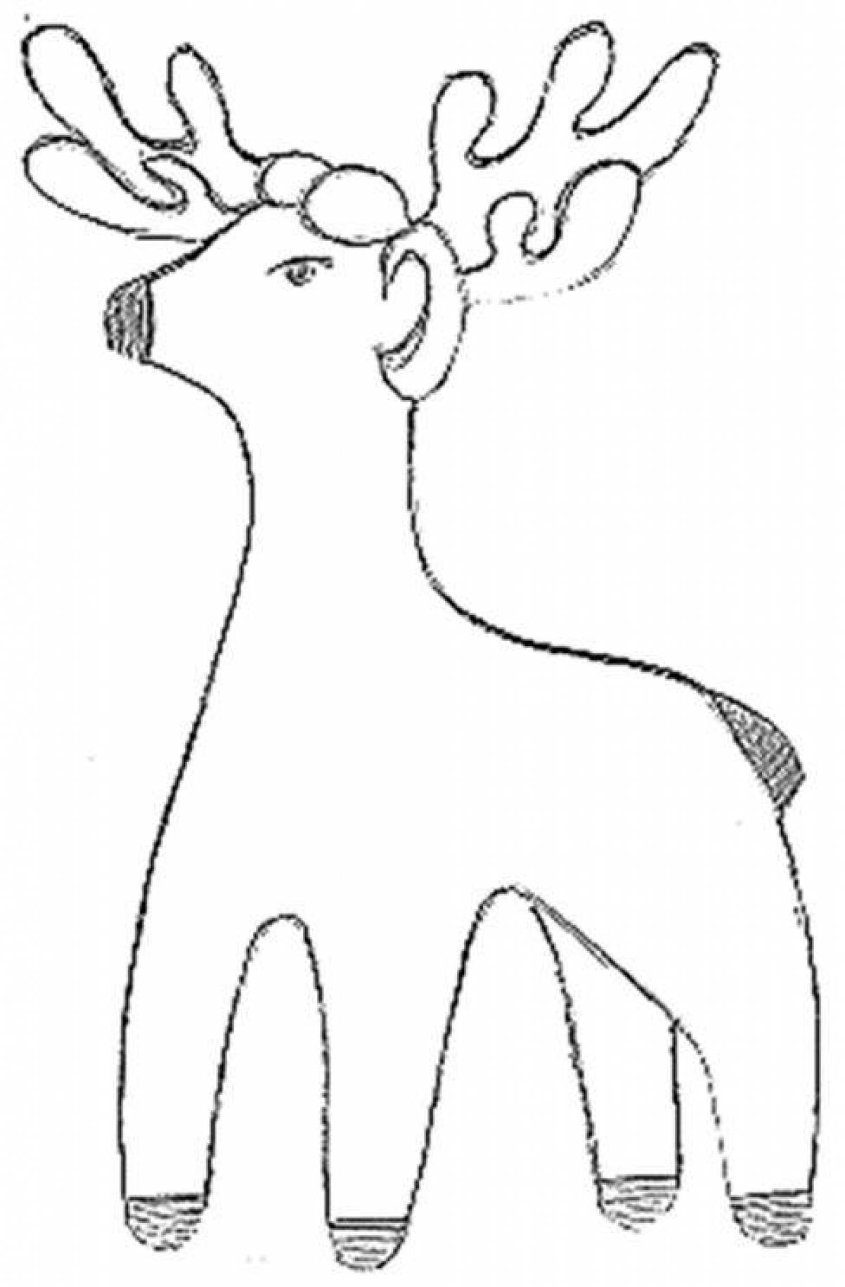 Coloring book charming Filimonovsky deer