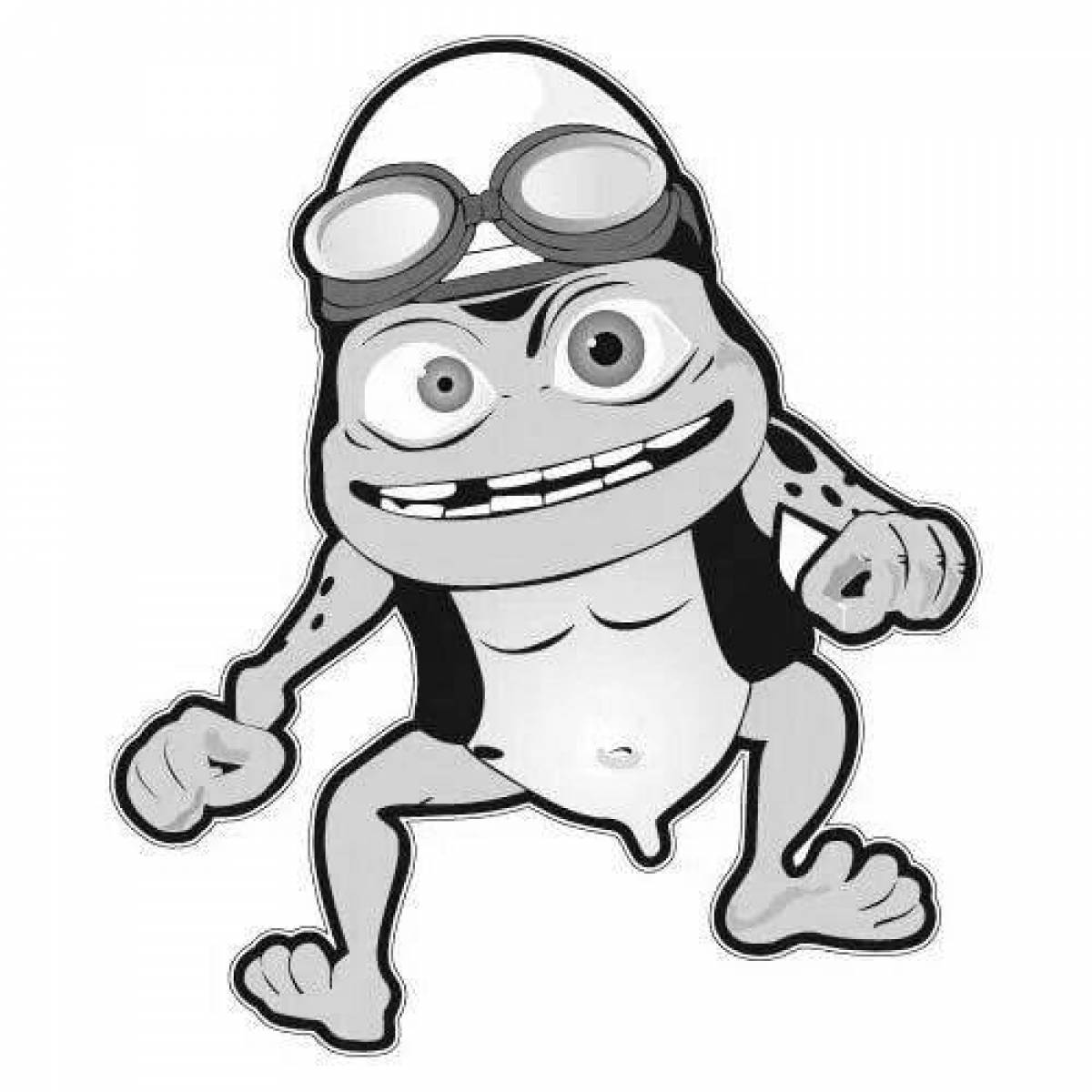 Adorable crazy frog coloring page