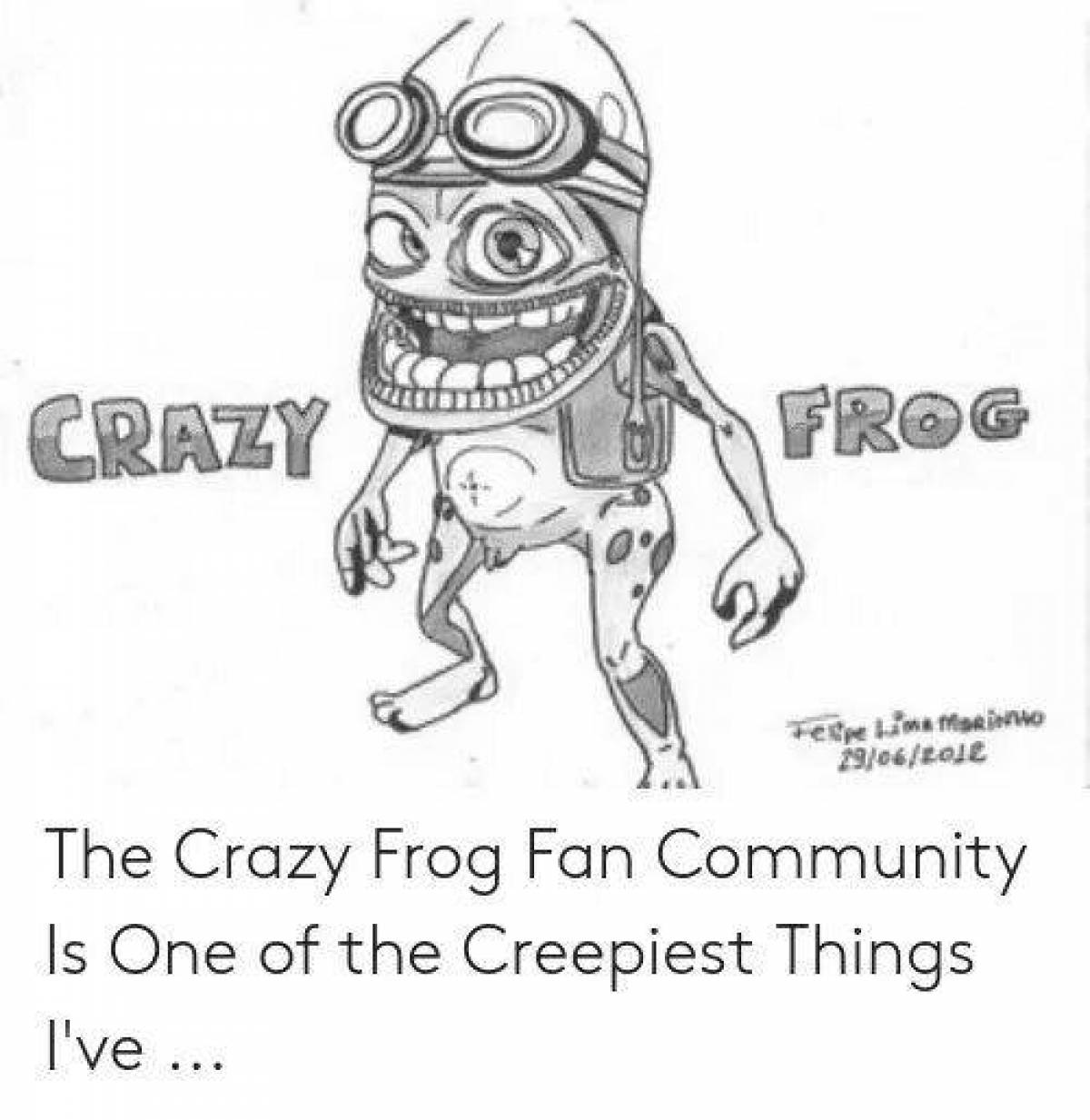 Exquisite crazy frog coloring page