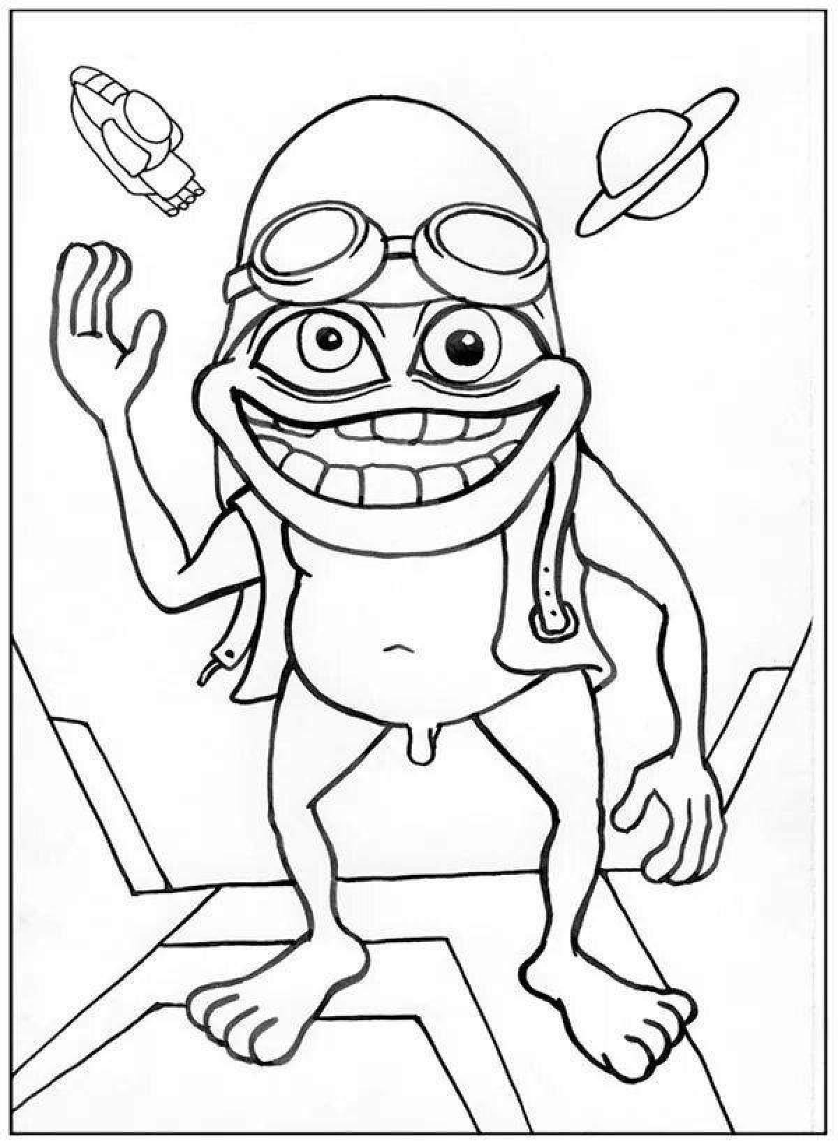 Ослепительная сумасшедшая лягушка-раскраска