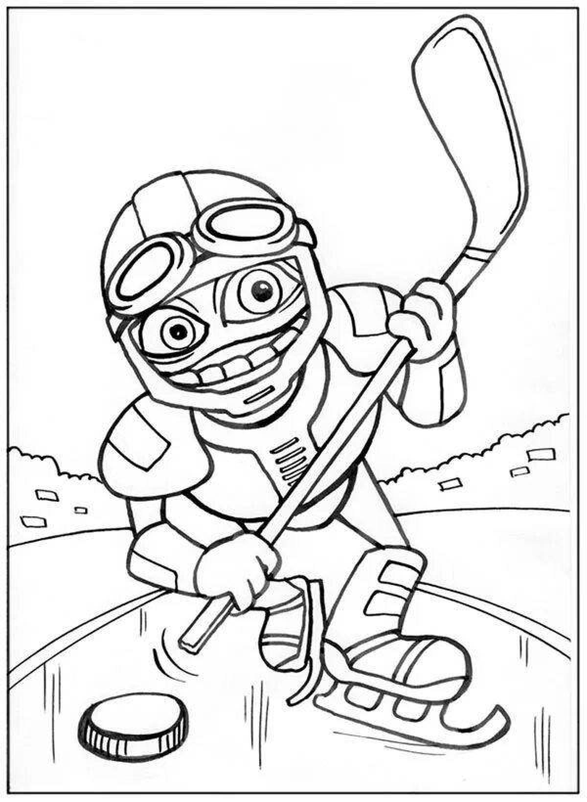 Coloring page glowing crazy frog