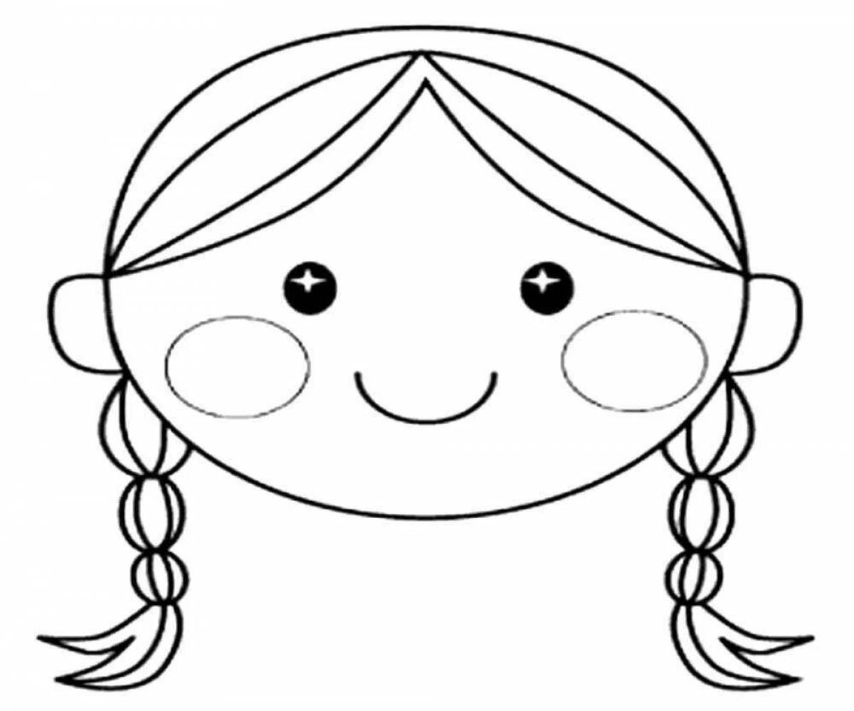Sweet girl head coloring