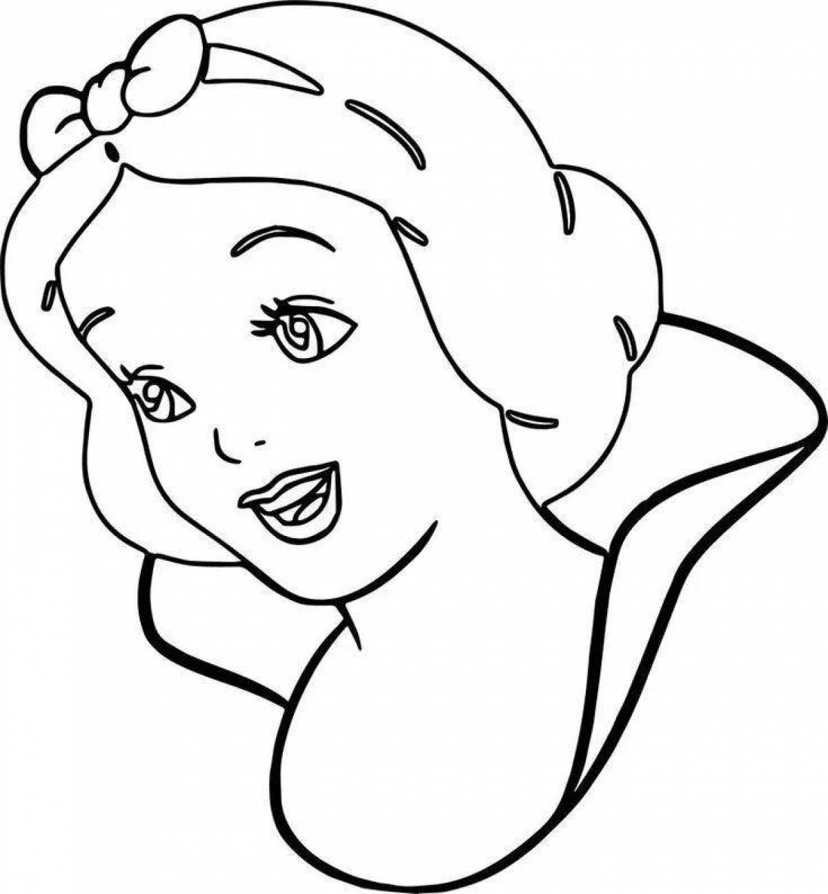 Cute girl head coloring book