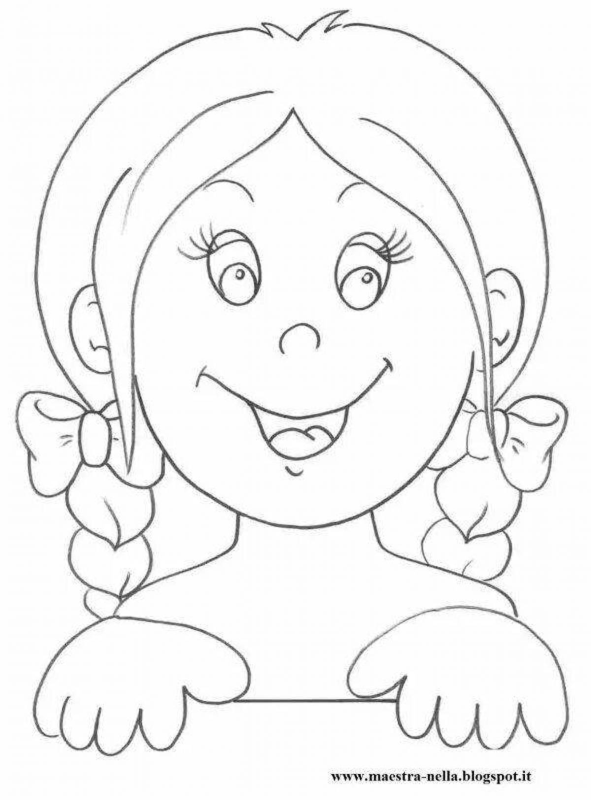Exquisite girl head coloring book